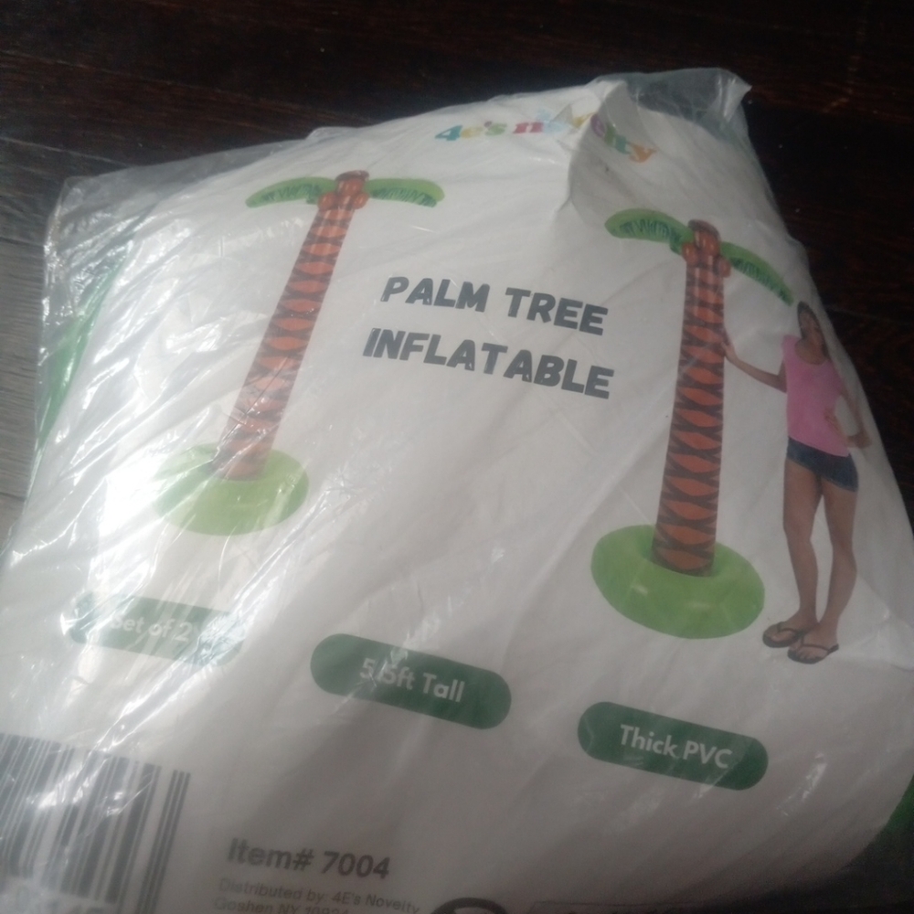 5.5 Ft Tall INFLATABLE REUSABLE PALM TREE COOLER BlowUp Hawaiian Tropical Beach